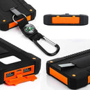 5000Mah Portable Solar Power Bank Dual USB Efficient Charger with LED Lamp Compass Climbing Hook