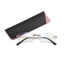 Anti-blue-light & Anti-ultraviolet Trimmed Frameless Presbyopic Glasses Metal Reading Glasses