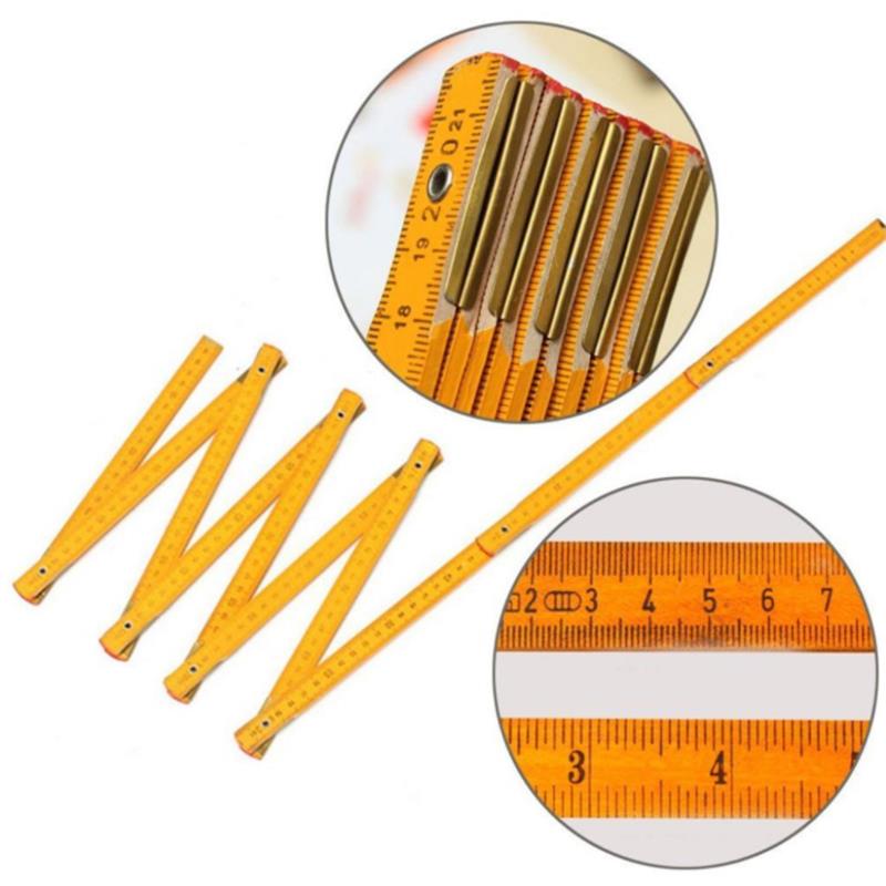 Portable Wooden Folding Ruler 1M/2M Multifunctional Painting Drawing Measuring Instrument Model Template Ruler Carpenter Measuring Tools