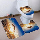 Dolphin Pattern Shower Curtain Waterproof Fabric Bath Accessory 3D Printing Ocean Curtain