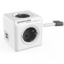Loskii 110-250V 16A 5 EU Plug Cube Socket Power Outlet with Adapter 2 Colors
