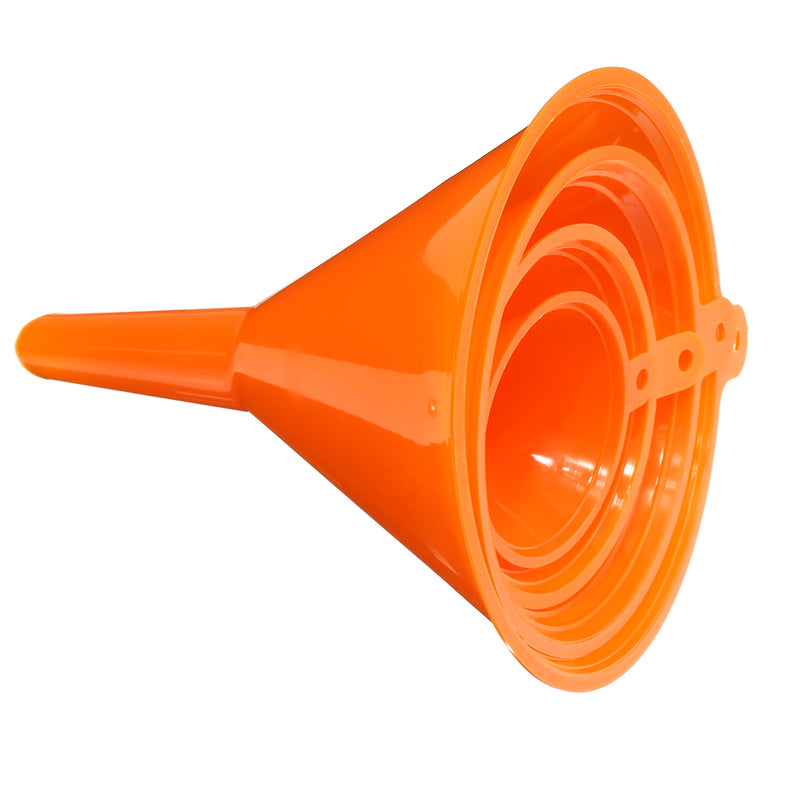 4pcs Sizes Orange Funnel Motorcycle Fuel Petrol Water Oil Tools Lab Home Kitchen 52/74/96/117mm