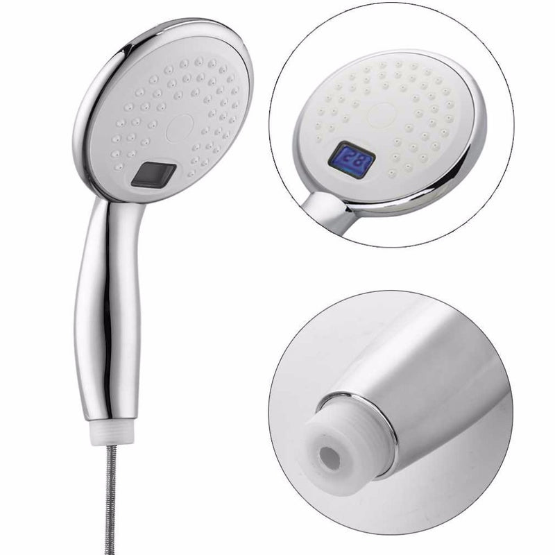 Bathroom Shower Led Handheld Shower Head 3 Colors Led Shower Head Temperature Digital Display Water