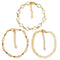 Stylish Arrow-studded 3 Pieces/ Set Gold Alloy Rhinestone Anklet For Women