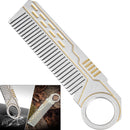 IPRee 4 In 1 Tactical Stainless Steel Comb Safety Survival Emergency EDC Gadget