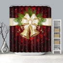Christmas Bell Pattern Waterproof Bathroom Curtain Home Snowman Shower Curtain