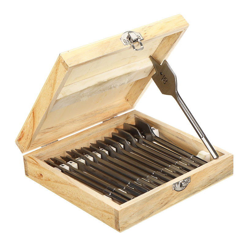 13pcs Flat Spade Drill Bits Set Metal Bit Kit Hex Shank Woodworking Tool