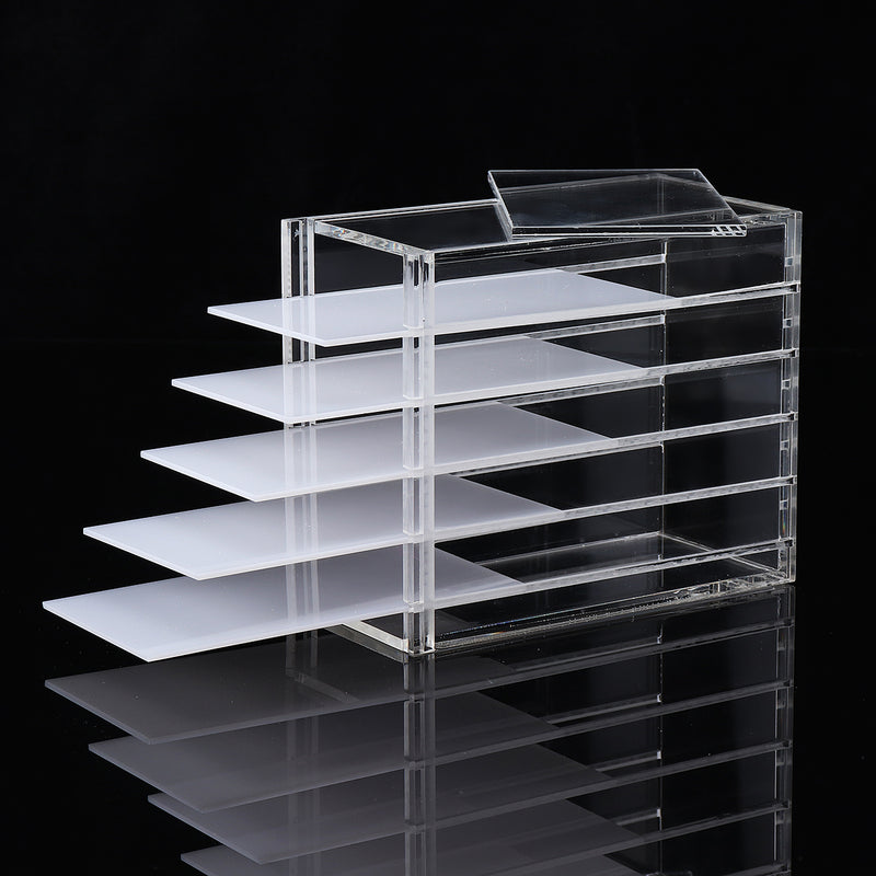 5 Layers Eyelash Extension Tools Storage Box Acrylic Cosmetic Organizer Lashes Glue Pallet Holder