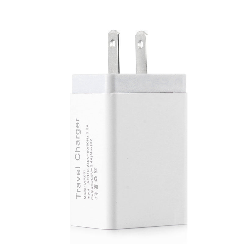 US EU 5V 2.4A Dual USB Travel Charger Power Adapter For Smartphone Tablet PC