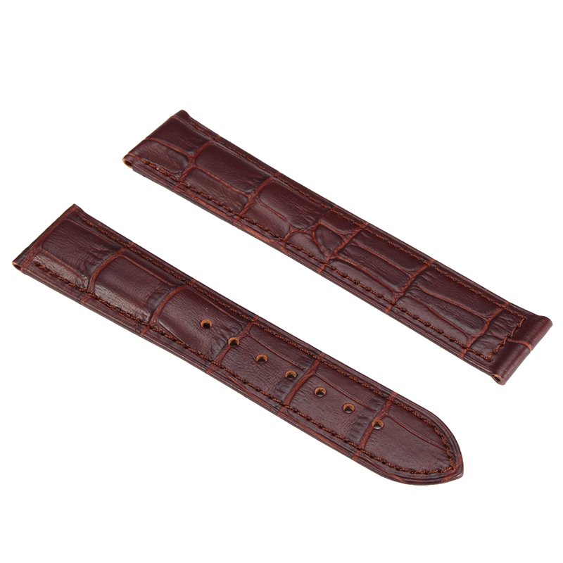 20/22mm Brown Leather Replacement Watchband With Spring Bars For OMEGA Seamaster