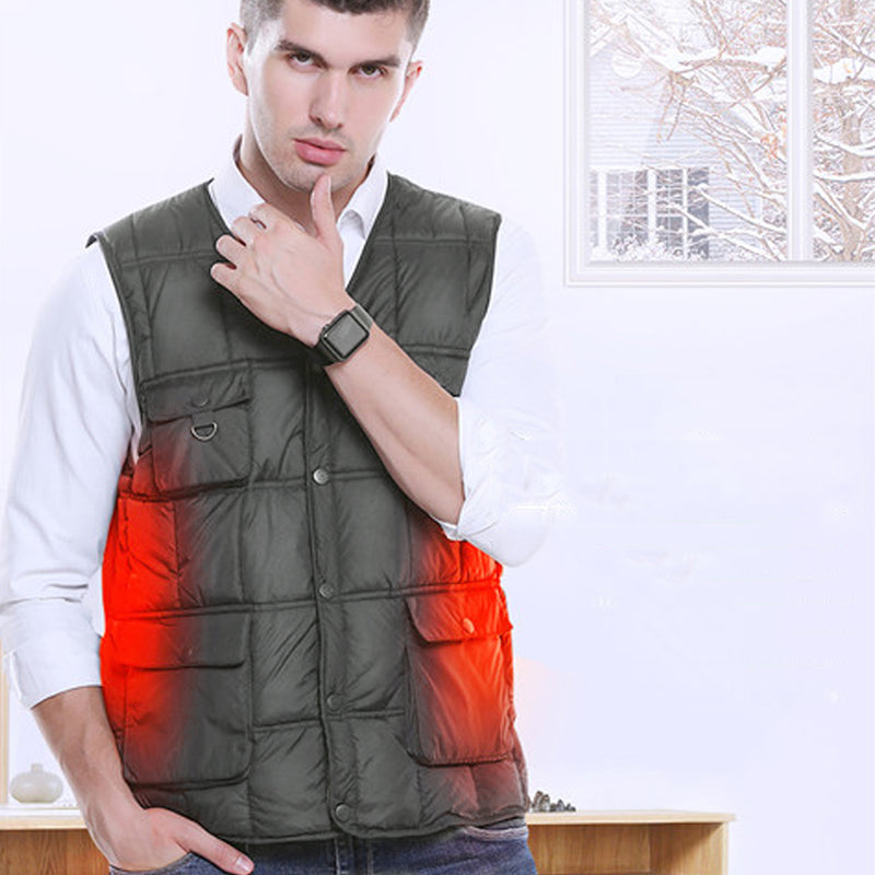 Electric Heating USB Sleeveless Vest Winter Heated Outdoor Fishing Jacket