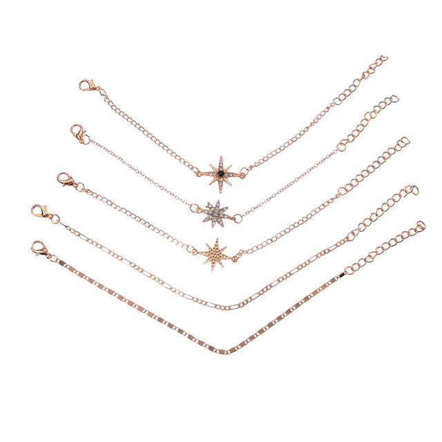 European And American Fashion New Full Diamond Cool Bracelet Set Ornament