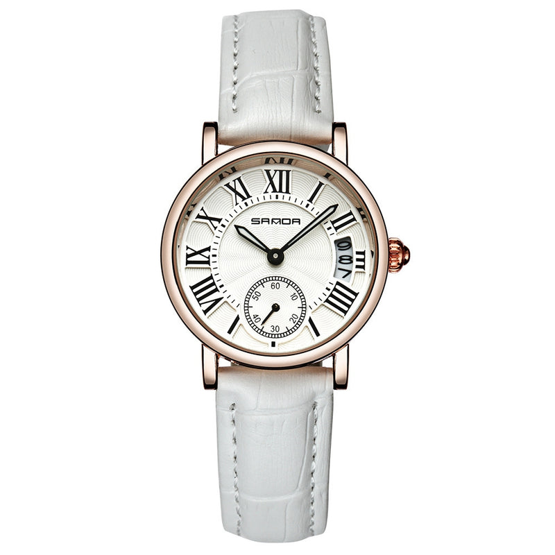 SANDA P206 Leather Women Fashion Style Lady Dress Quartz Watch