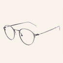 CASS BOJUERetro Literature Metal Spectacle Glasses Frame Flat Mirror Circular Light Weight Lens Rim