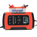 FOXSUR 12V 5A Pulse Repair LCD Battery Charger Red For Car Motorcycle Agm Gel Wet Lead Acid Battery