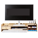 Multi-function Desktop Monitor Stand Computer Laptop Screen Riser Wood Shelf Desk Storage Holder with Lock