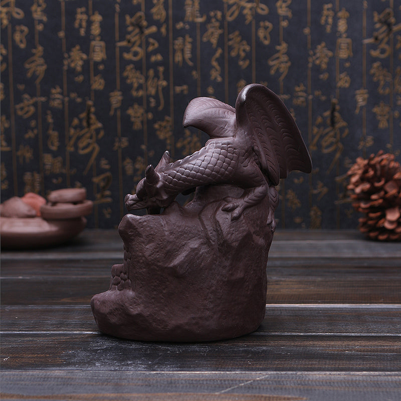 Ceramic Dragon Handicraft Backflow Censer/Holder Incense Burner Home Decor