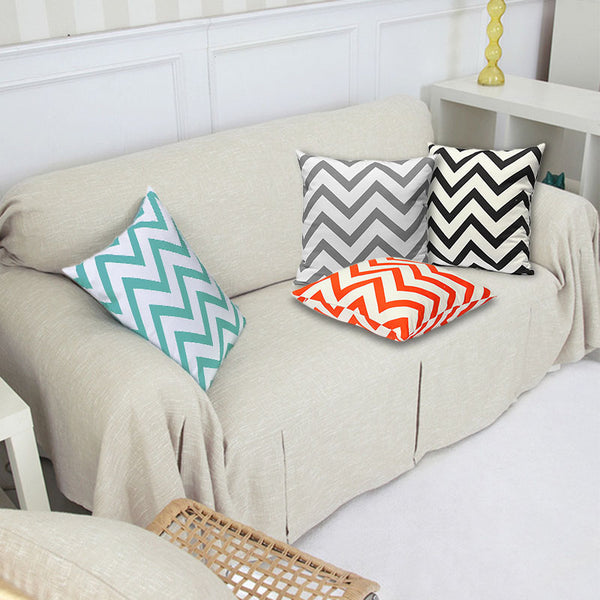 Vintage Zig Zag Printed Cushion Cover Home Decor Throw Pillow Case