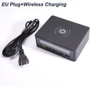 50W LCD Digital Display USB Charger 5 Port High Power Fast Charge USB Smart Charger Wireless Charging QC3.0