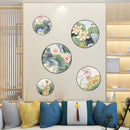 Miico FX82033 2PCS Lotus Painting Sticker Home Study Room Decorative Sticker Wall Sticker Combination Sticker