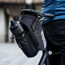 Waterproof 1.8L Capacity Cycling Saddle Bag Mountain Bike Taillight Bottle Cage Back Seat Cushion Saddlebags