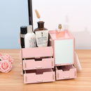 Wooden Cosmetics Storage Box with Mirror Dressing Box Storage Rack Makeup Organizer Storage Baskets