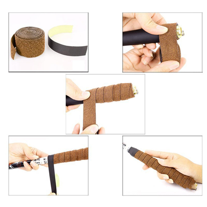 ZANLURE 1.2M PU Absorb Anti-Slip Fishing Rod Band Tennis Badminton Grips Rod Handle Sweatband