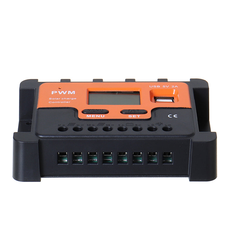 LCD Display 12V/24V Auto Solar Charge Controller PWM Controller Dual USB Controller For PWM Solar Panel 10A-30A