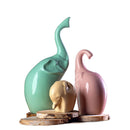 3PCS Family Elephant Statue Home Crafts Room Decorations Elephant Loves Ornament Porcelain Animal Figurines