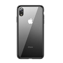 Baseus Clear Scratch Resistant Tempered Glass Back Cover+Soft TPU Frame Protective Case For iPhone