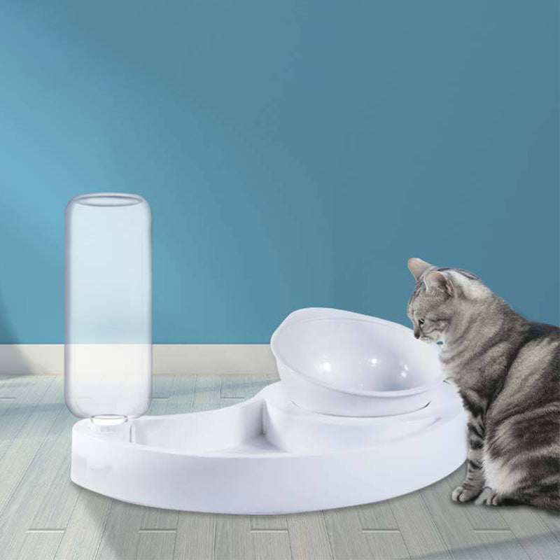 Automatic 2 in 1 Pet Feeder Cat Dog Bowl Waterer Dispenser Puppy Drinking Food Dish