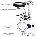 10X Soldering Magnifier Desk Lamp Repair Clamp Desktop Magnifying Glasses with 18 LED Light