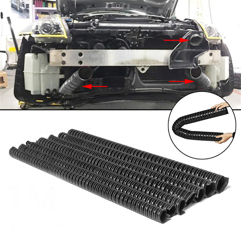 Black Air Ducting Pipe Flexible Silicone Hose 1M Length Hot And Cold Cooling Transfer Extractor