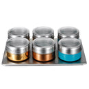 6Pcs Magnetic Spice Jar Tin Storage Stainless Steel Rack Kitchen Holder Stand