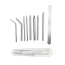 DIY 6pcs+bag / 9pcs+bag / 9pcs+box Stainless Steel Fid Lacing Stitching Weaving Needles Bracelet Knitting Needle