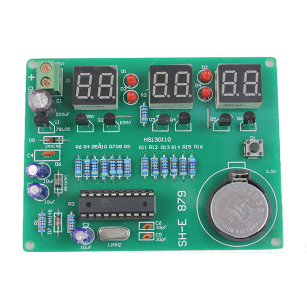 5Pcs DIY 6 Digital LED Electronic Clock Kit 9V-12V AT89C2051