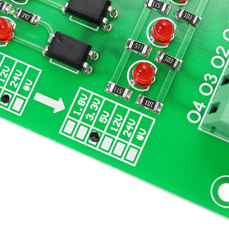5Pcs 24V To 5V 4 Channel Optocoupler Isolation Board Isolated Module