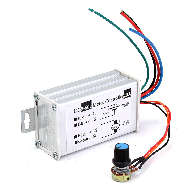 12V 24V 20A Max PWM DC Motor Stepless Adjustable Speed Controller 25kHz