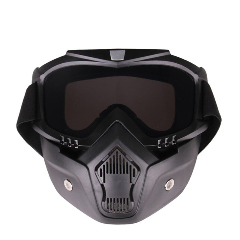 Windproof Goggles skiing Motorcycle Riding glasses+Breathable Face Mask