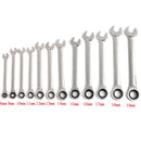 12Pcs 6-19mm Ratchet Wrench Set Ratcheting Spanner Car Repair Tool DIY Open Ring