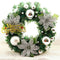 30cm Christmas Wreath Dense Pine Needles Merry Christmas Letters Rattan Door Wreath Decorations