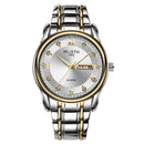 WLISTH Men Full Steel Belt Quartz Watch Business Luminous Waterproof Calendar Casual Wristwatch