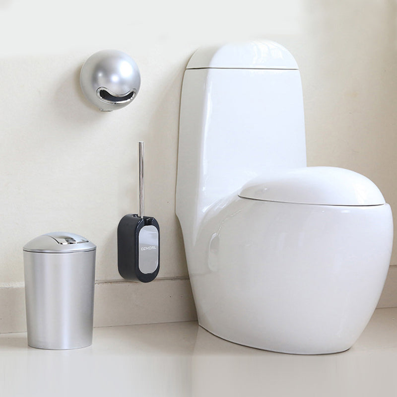Removable Compact Home ABS Wall Mounted Brush Holder Scrubber Curved Cleaning Brush Stainless Steel