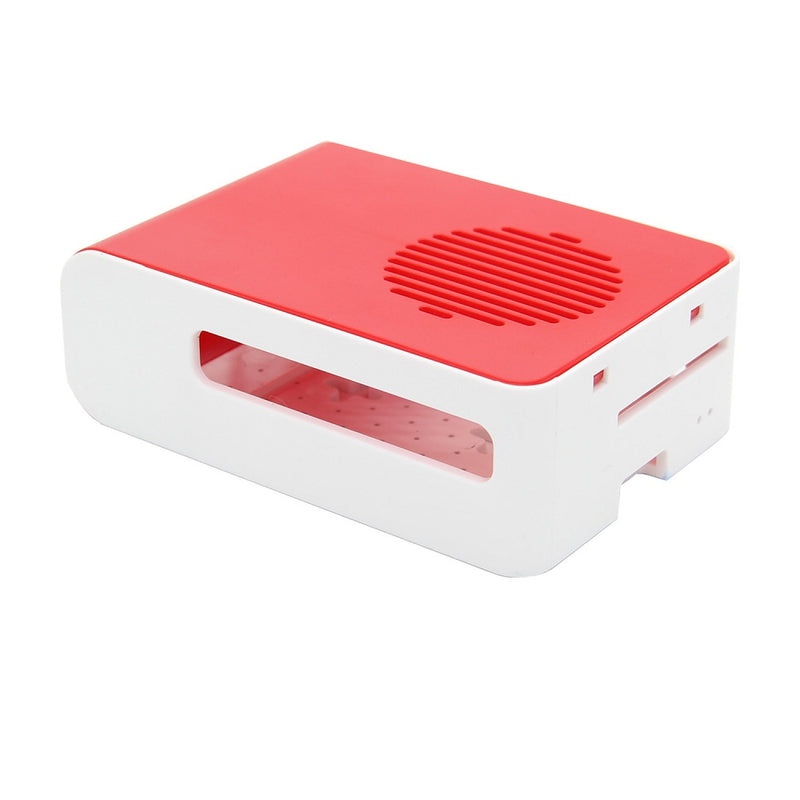 Red and White ABS Case With DC 5V 4010 Fan Protective Shell for Raspberry Pi 4B Only