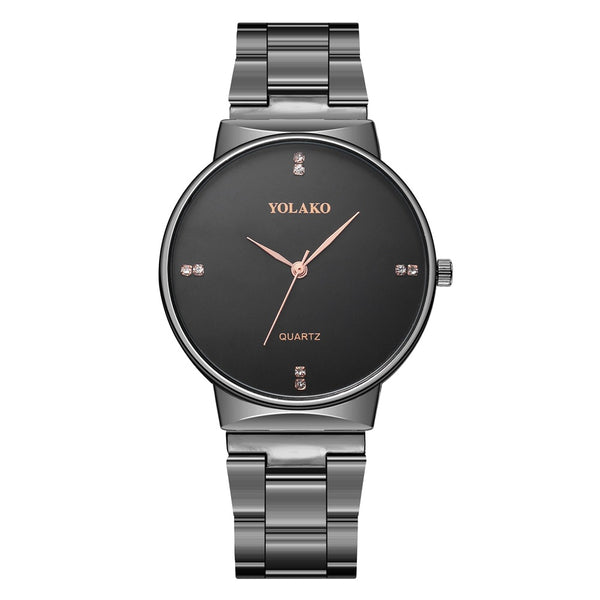 Deffrun Crystal Scale Casual Style Quartz Watch Full Steel Business Men Watches