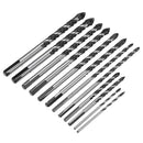 Drillpro 10pcs 1/8 1/4 5/16 3/8 1/2 Masonry Drill Bits Twist Drill Set for Tile Brick Cement Concrete
