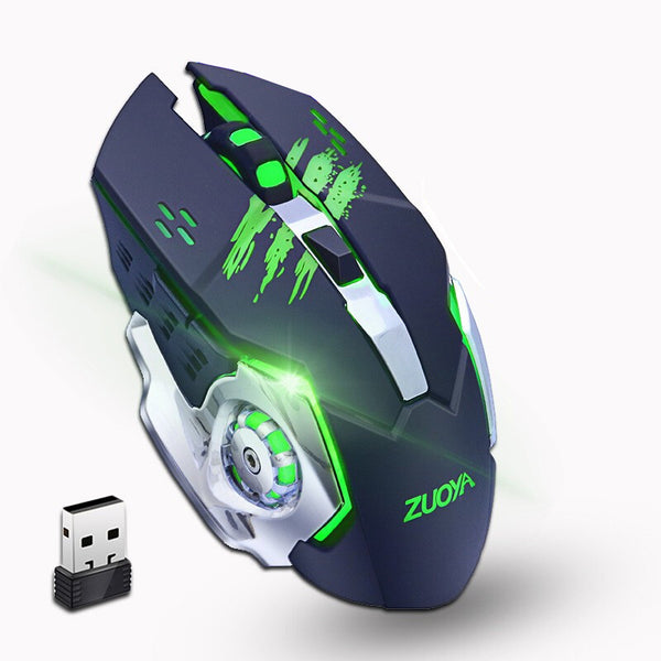 ZUOYA MMR4 Wireless Mouse 2.4GHz Receiver LED Mute Silent Rechargeable USB Gaming Computer Optical Game Mice For Laptop PC Computer