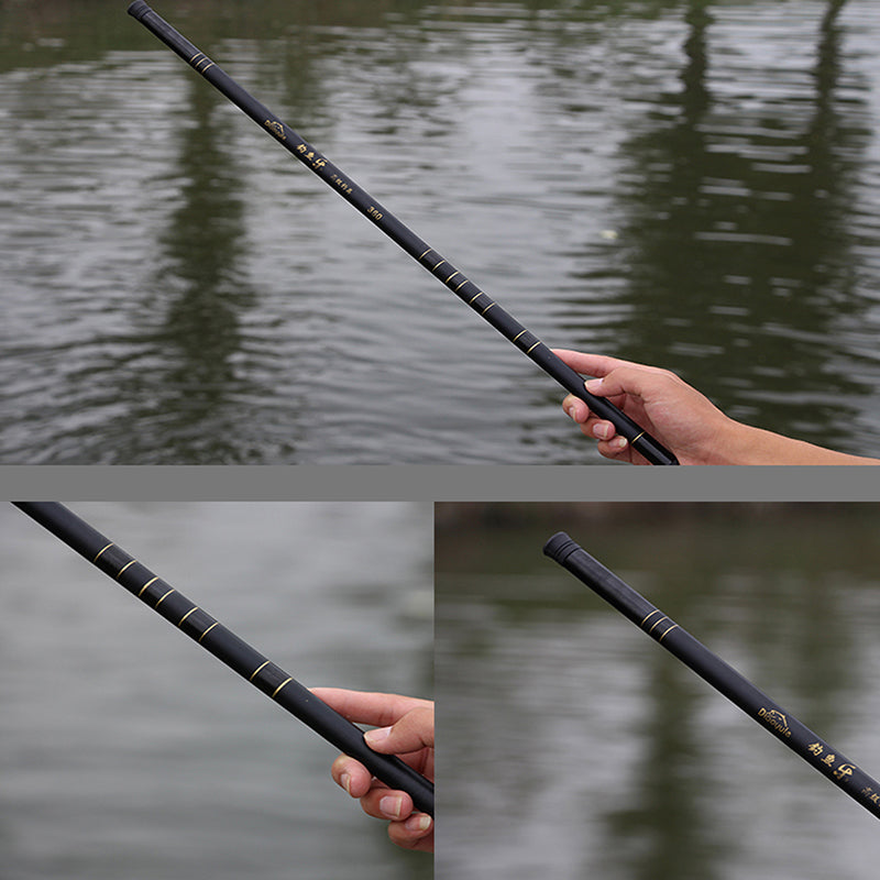 ZANLURE 2.7-7.2M Glass Fiber Black Stream Hand Pole Telescopic Spinning Freshwater Fishing Rod