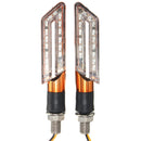 Pair LED Turn Signal Motorcycle Light Amber Blade Lamp Indicator Blinker Light