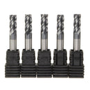 5pcs 6mm Head 4 Flute Tungsten Steel End Mill Cutter